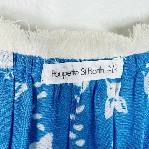 Poupette St. Barth Beline Fringe Tank Dress Blue size M - Picture 4 of 4